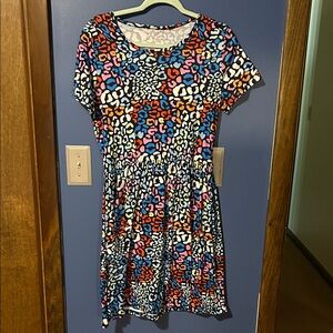 Colorful Leopard Print Casual Dress